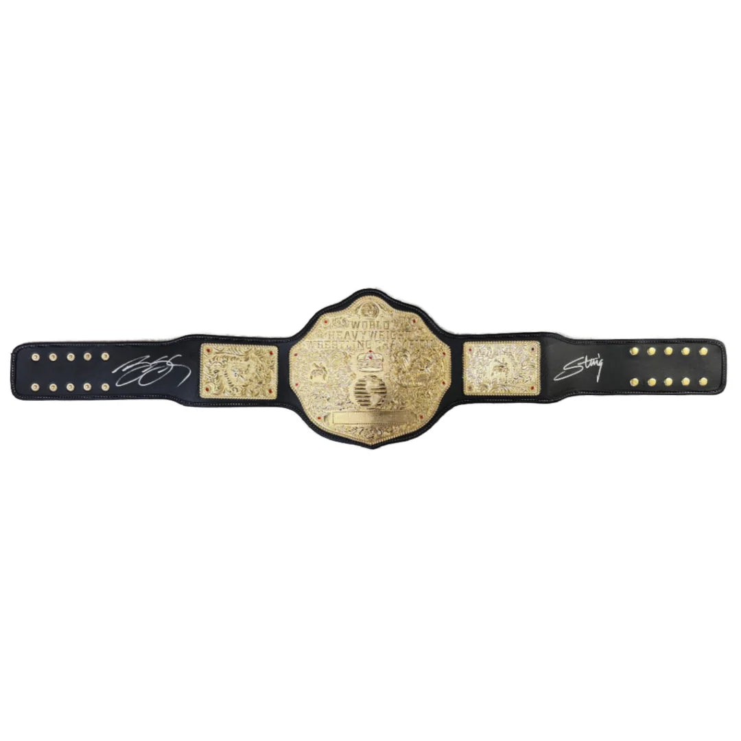 Bill Goldberg & Sting Dual Signed Replica Championship Belt - JSA