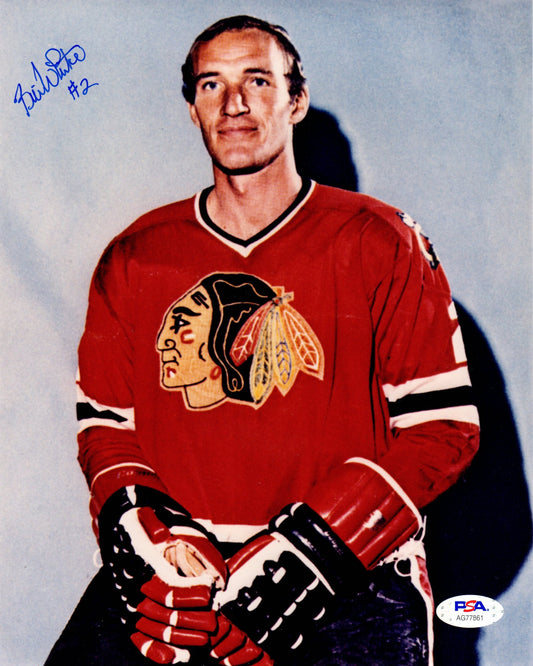 Bill White autographed signed 8x10 photo NHL Chicago Blackhawks PSA COA Canada