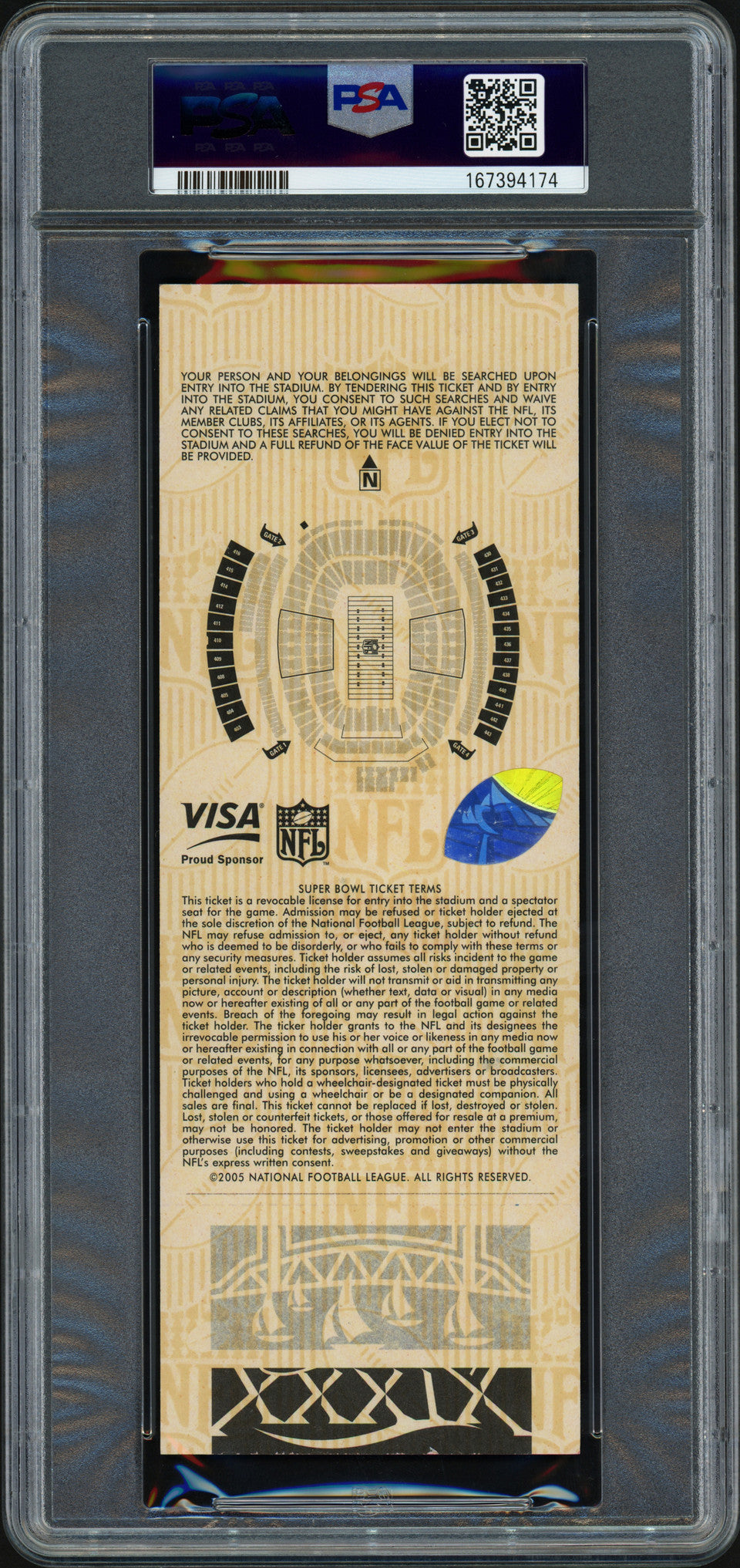 Tom Brady Signed Super Bowl XXXIX Game Ticket - PSA Grade