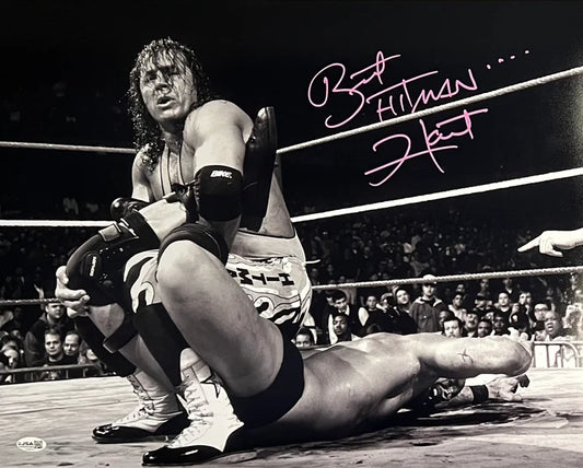 Bret The Hitman Hart Signed Inscribed 16x20 Photo - JSA