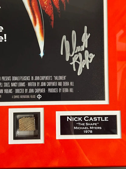 Nick Castle Signed Suede Framed 11x14 Photo & Relic Halloween Myers JSA