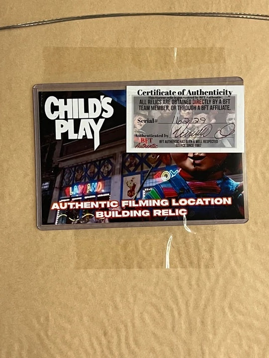Childs Play Chucky Suede Framed Relic Set Piece Authentic Piece - BFT