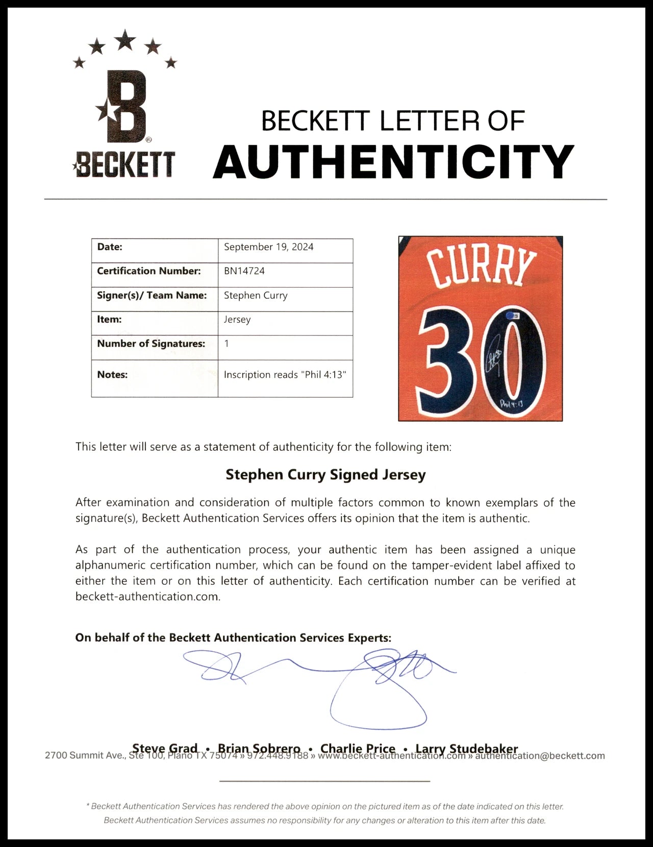 Stephen Curry Signed Mitchell & Ness 2009-10 Golden State Warriors "Bible Verse" Rookie Jersey - Beckett