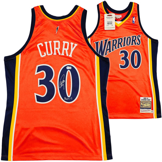 Stephen Curry Signed Mitchell & Ness 2009-10 Golden State Warriors "Bible Verse" Rookie Jersey - Beckett