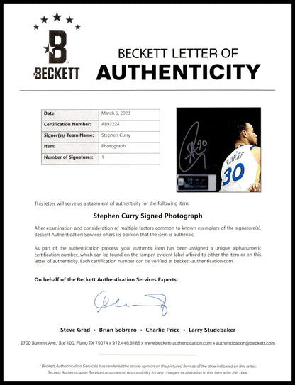 Stephen Curry & Giannis Antetokounmpo Signed 16x20 Photo Dual Signed Spotlight - Beckett