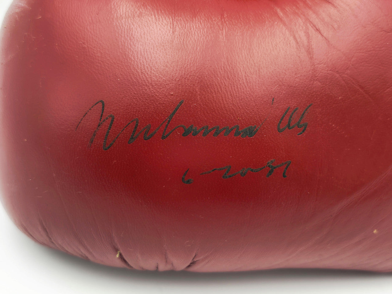 Muhammad Ali Signed Red Everlast Boxing Glove "6-20-87" LH - Beckett