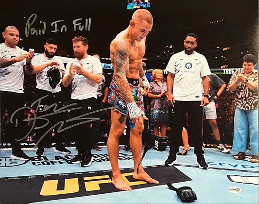 Dustin Poirier Signed Inscribed 16x20 UFC Photo — JSA Authenticated