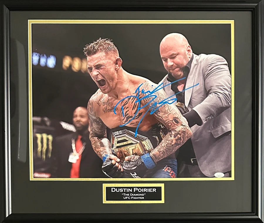 Dustin Poirier Signed Inscribed Framed 16x20 UFC Photo - JSA