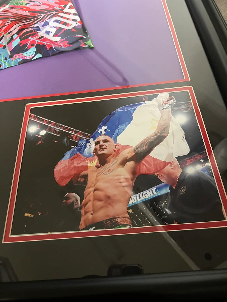 Dustin Poirier Signed Inscribed Framed UFC Shorts - JSA