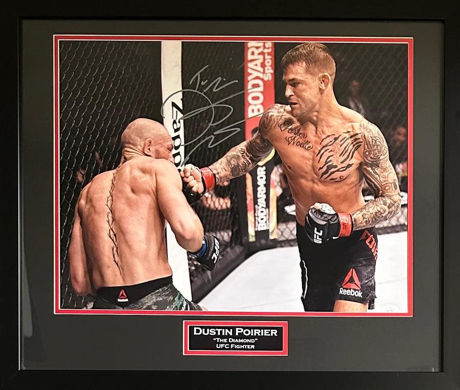 Dustin Poirier Signed Inscribed Framed 16x20 UFC Photo - JSA