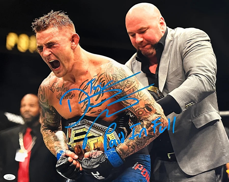 Dustin Poirier Signed Inscribed 16x20 UFC Photo - JSA