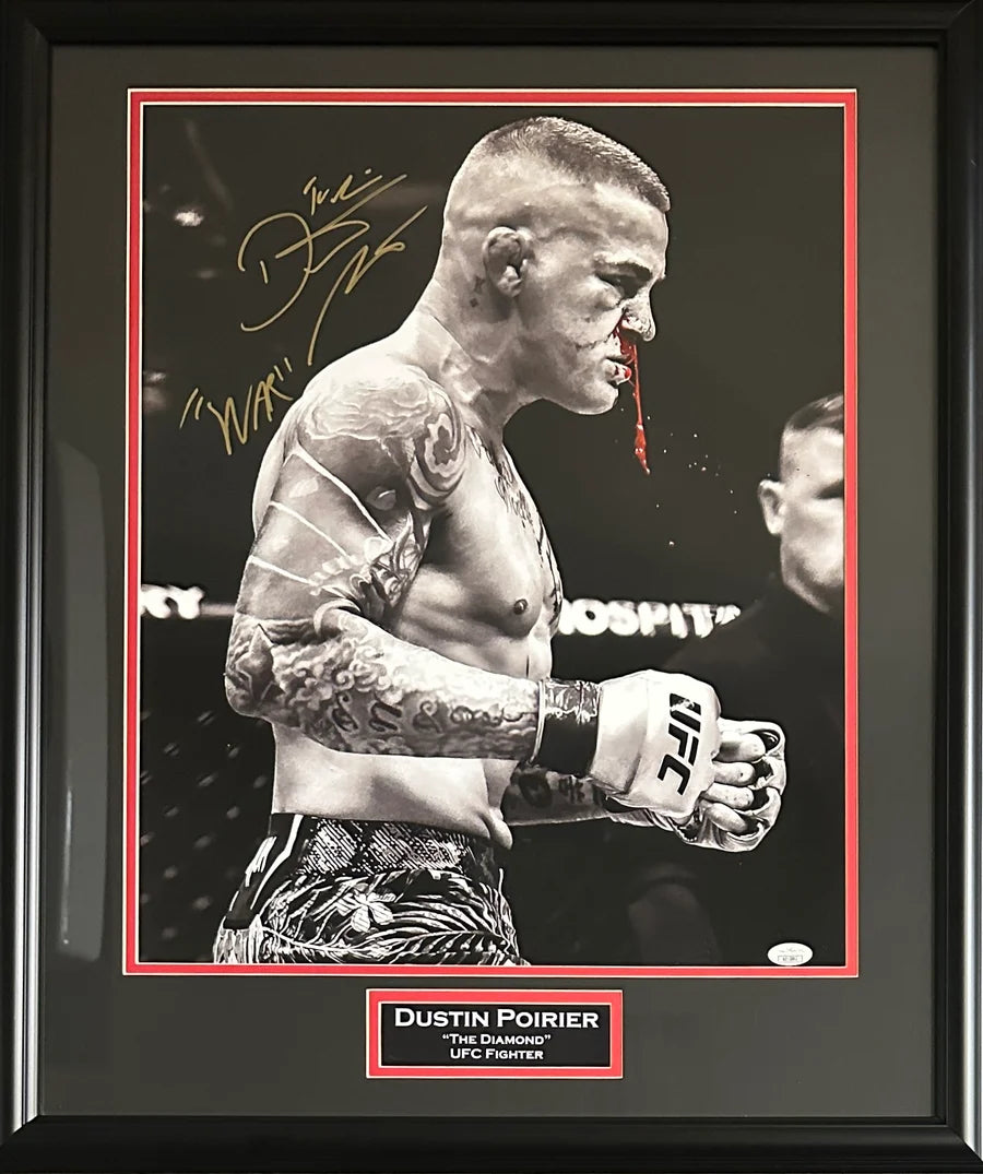 Dustin Poirier Signed Inscribed Framed 16x20 Photo - UFC
