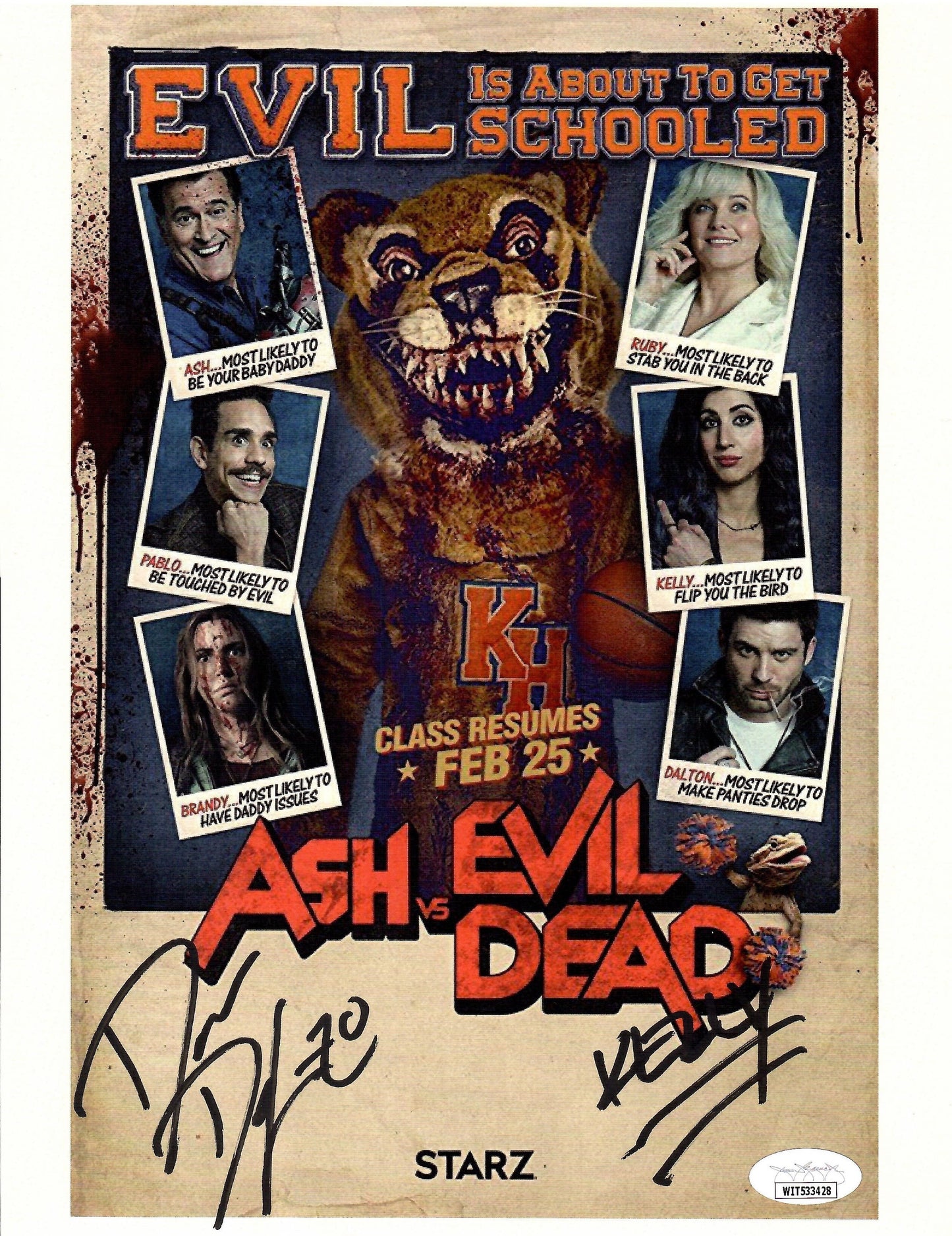 Dana DeLorenzo autographed signed inscribed 8x10 photo JSA COA Ash vs Evil Dead Kelly