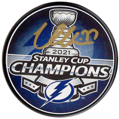 Victor Hedman autographed signed Stanley Cup Puck Tampa Bay Lightning JSA COA