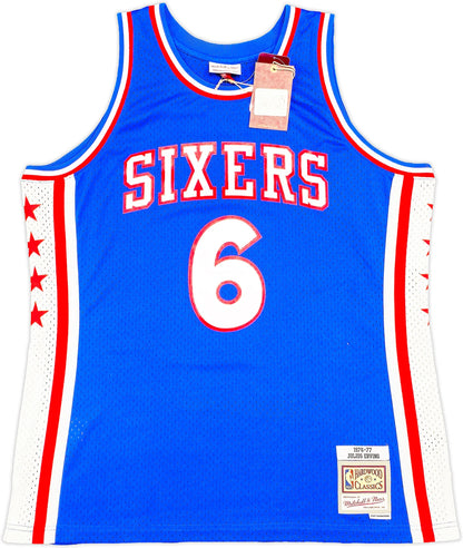 Julius "Dr. J" Erving Signed Mitchell & Ness Hardwood Classics HWC Swingman 1976-77 Philadelphia 76ers  Jersey "HOF 93" - Beckett