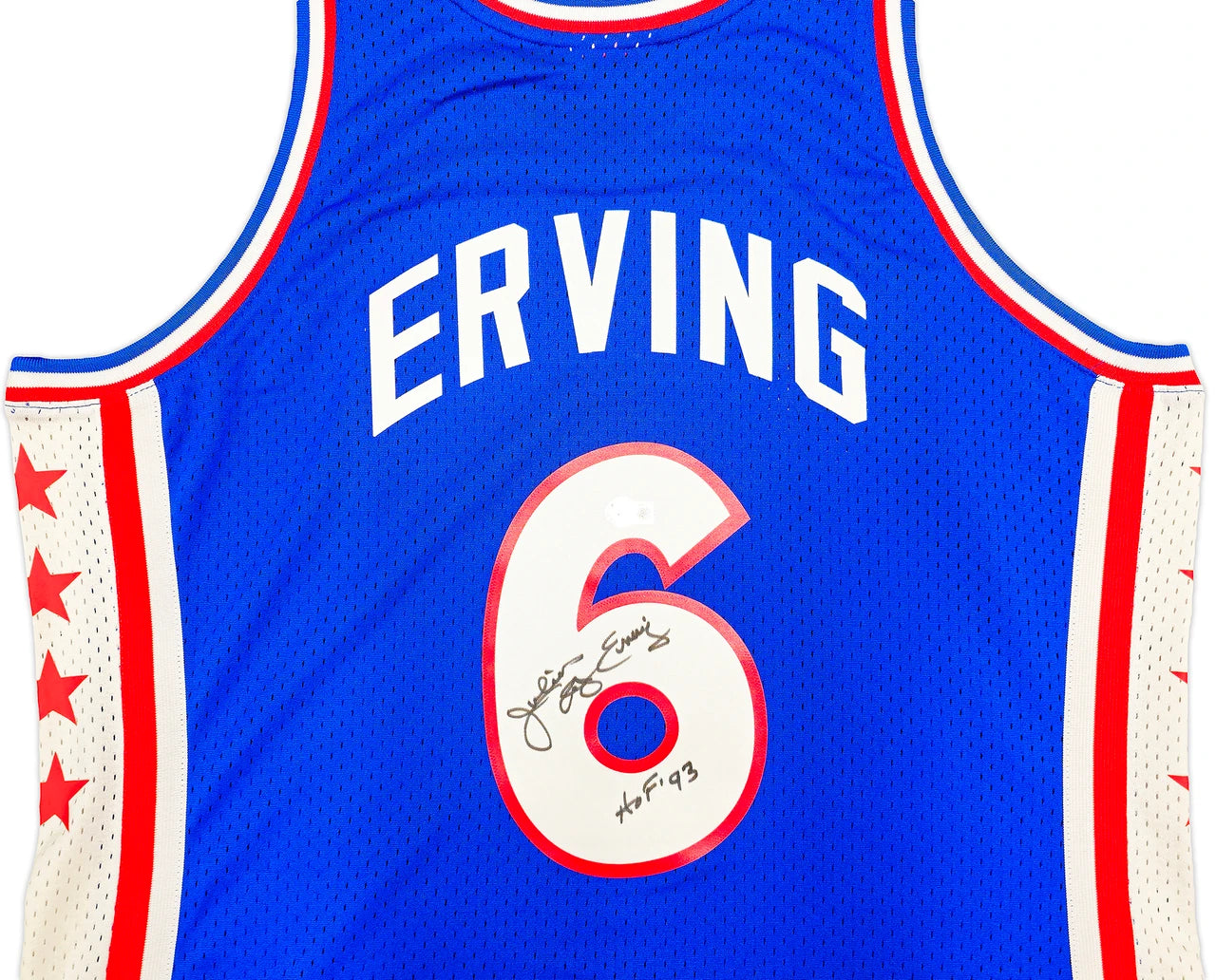 Julius "Dr. J" Erving Signed Mitchell & Ness Hardwood Classics HWC Swingman 1976-77 Philadelphia 76ers  Jersey "HOF 93" - Beckett