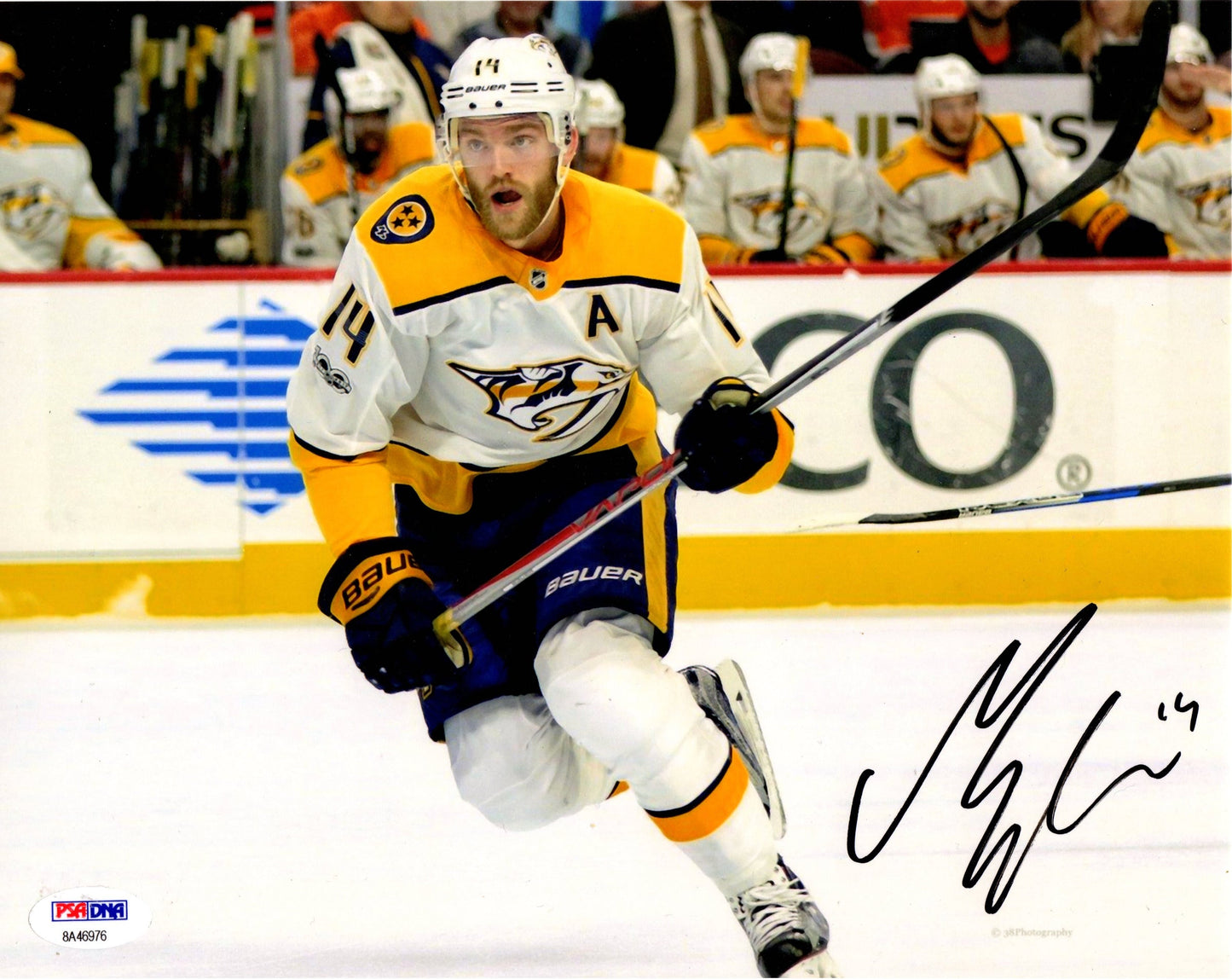 Mattias Ekholm autographed signed 8x10 photo NHL Nashville Predators PSA COA