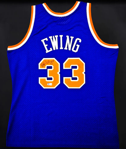 Patrick Ewing Signed Framed Mitchell & Ness HWC Swingman  New York Knicks Jersey - Beckett