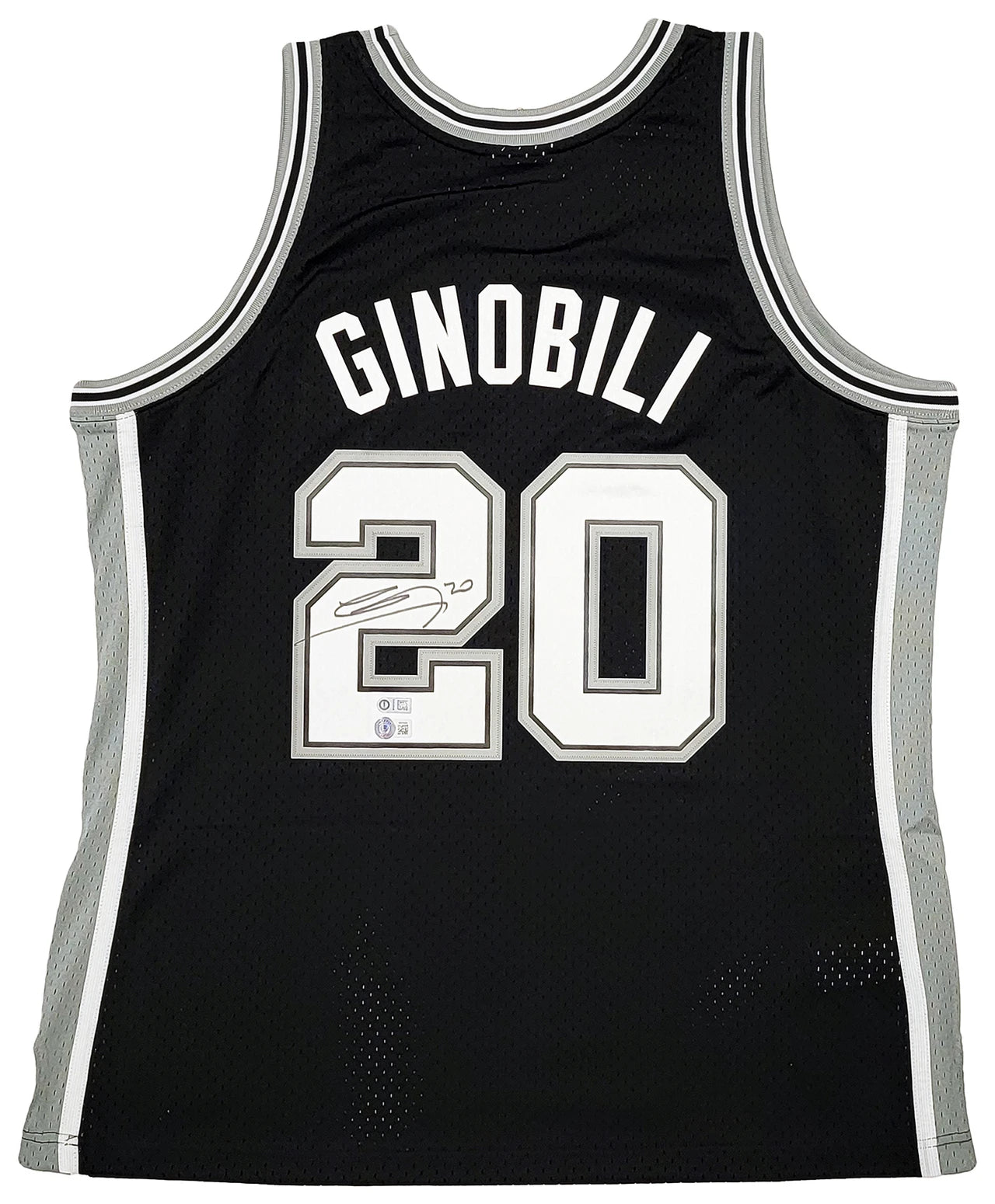 Manu Ginobili Signed Mitchell & Ness Swingman San Antonio Spurs Jersey - Beckett