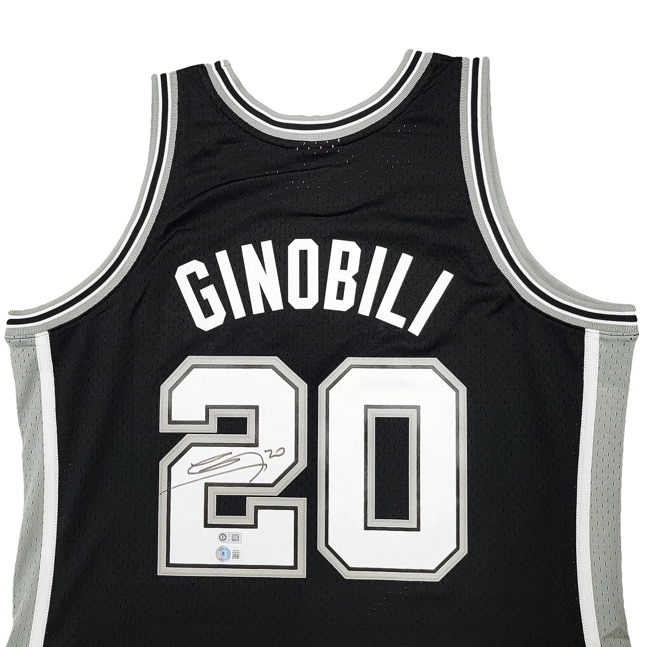Manu Ginobili Signed Mitchell & Ness Swingman San Antonio Spurs Jersey - Beckett