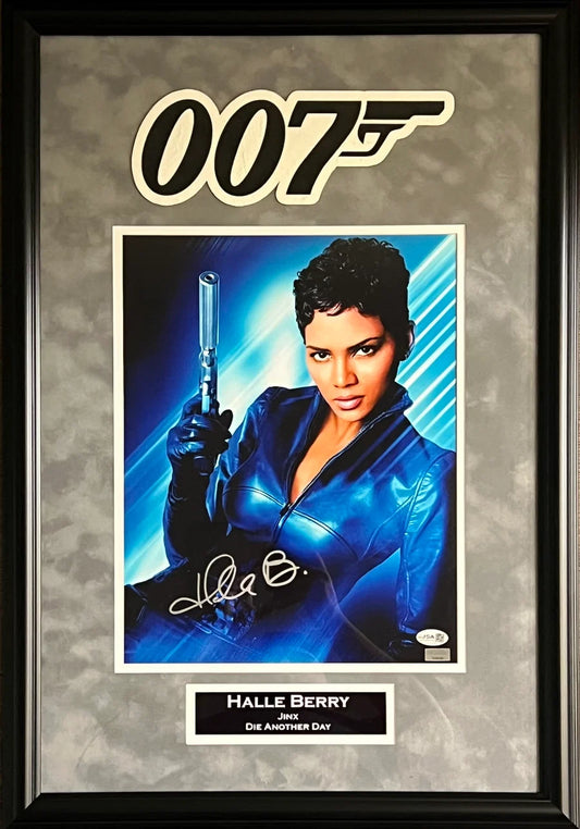 Halle Berry Signed Suede Framed 11x14 007 James Bond Jinx Photo - JSA