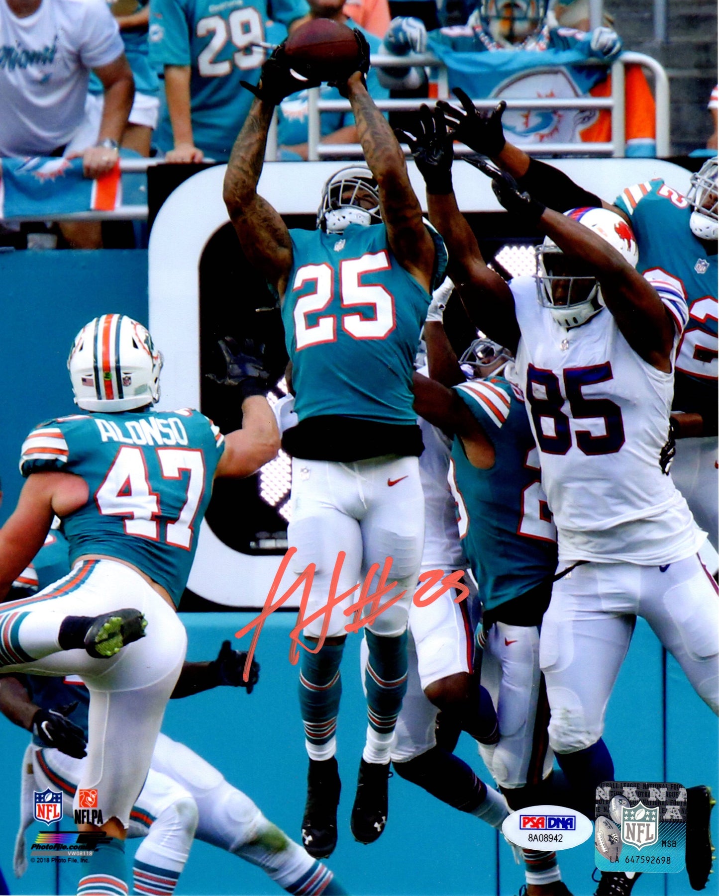 Xavien Howard autographed signed 8x10 NFL Miami Dolphins PSA COA Baylor