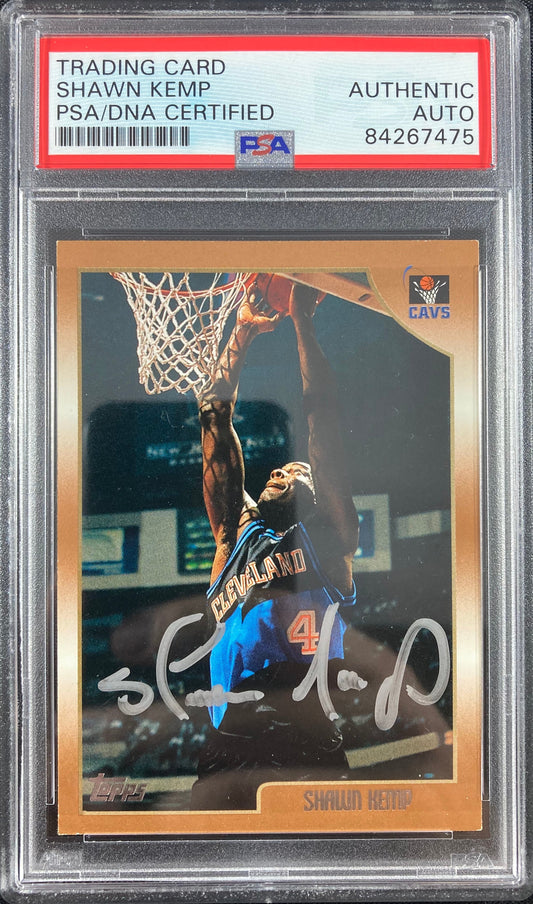 Shawn Kemp autographed signed Topps #174 Cleveland Cavaliers PSA Encapsulated