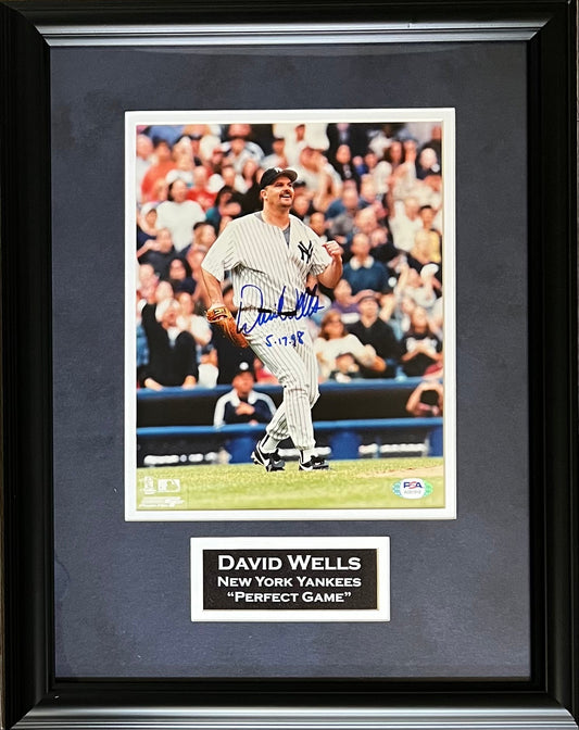 David Wells framed signed inscribed 8x10 photo MLB New York Yankees PSA COA