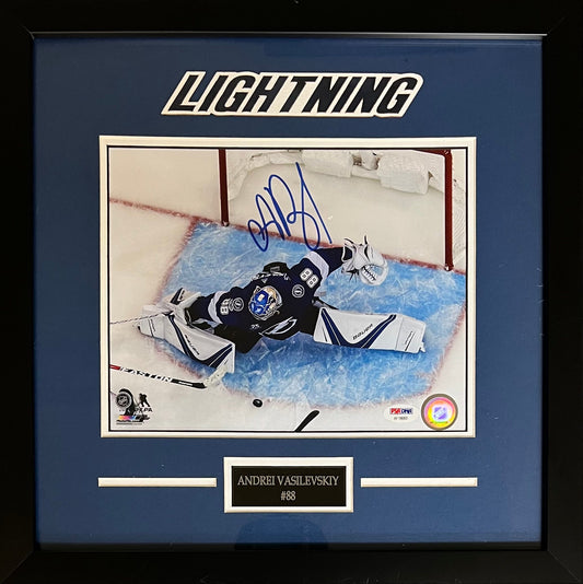 Andrei Vasilevskiy autographed framed 8x10 photo NHL Tampa Bay Lightning JSA COA