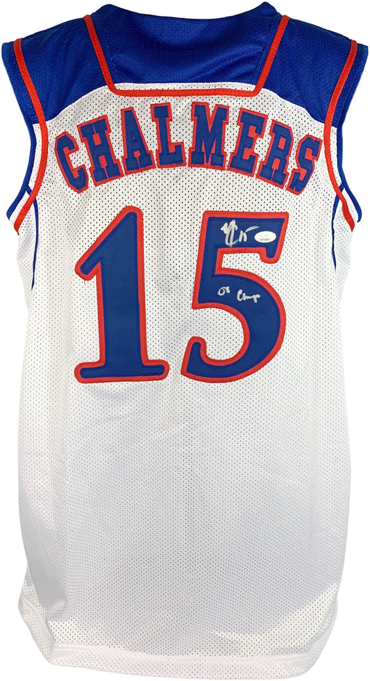Mario Chalmers signed inscribed jersey autographed NCAA Kansas Jayhawks JSA COA