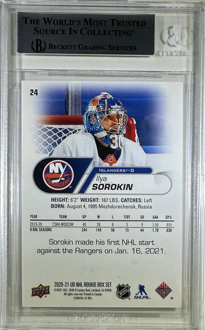 Ilya Sorokin 2021 Upper Deck encap RC #24 New York Islanders BAS