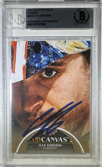 Ilya Sorokin 2021 Upper Deck encap RC New York Islanders BAS