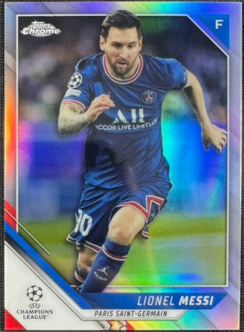 Lionel Messi Topps Chrome Sliver #100 2022 UEFA PSG