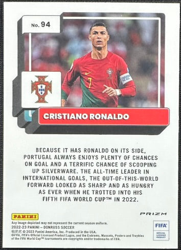 Cristiano Ronaldo Panini Donruss Optic 2022-23 Silver Prizm #94