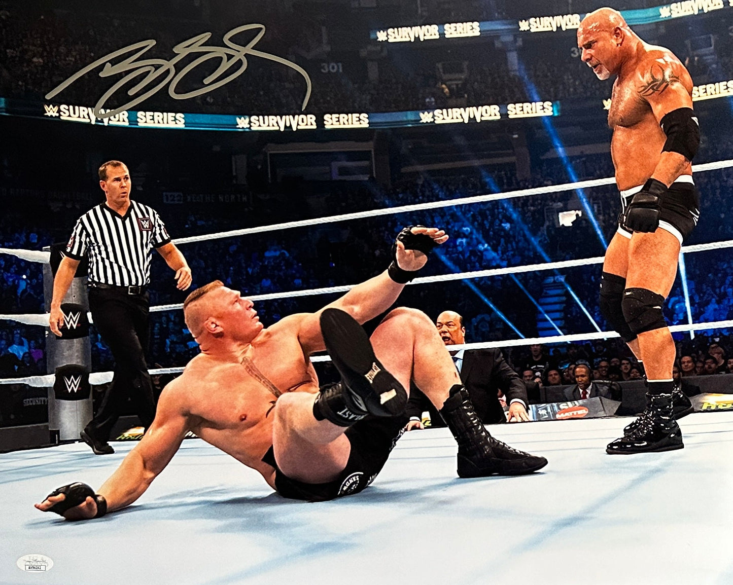 Bill Goldberg autographed signed 16x20 photo WWE Brock Lesnar JSA COA