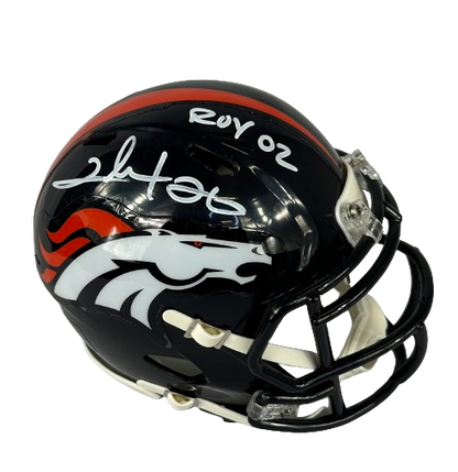 Clinton Portis autographed signed inscribed mini helmet Denver Broncos JSA COA