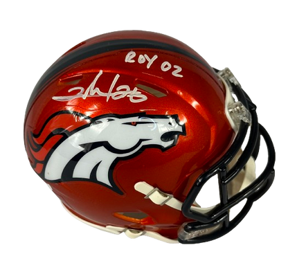 Clinton Portis autographed inscribed Flash mini helmet Denver Broncos JSA COA