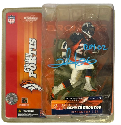 Clinton Portis autographed signed inscribed figure NFL Denver Broncos JSA COA