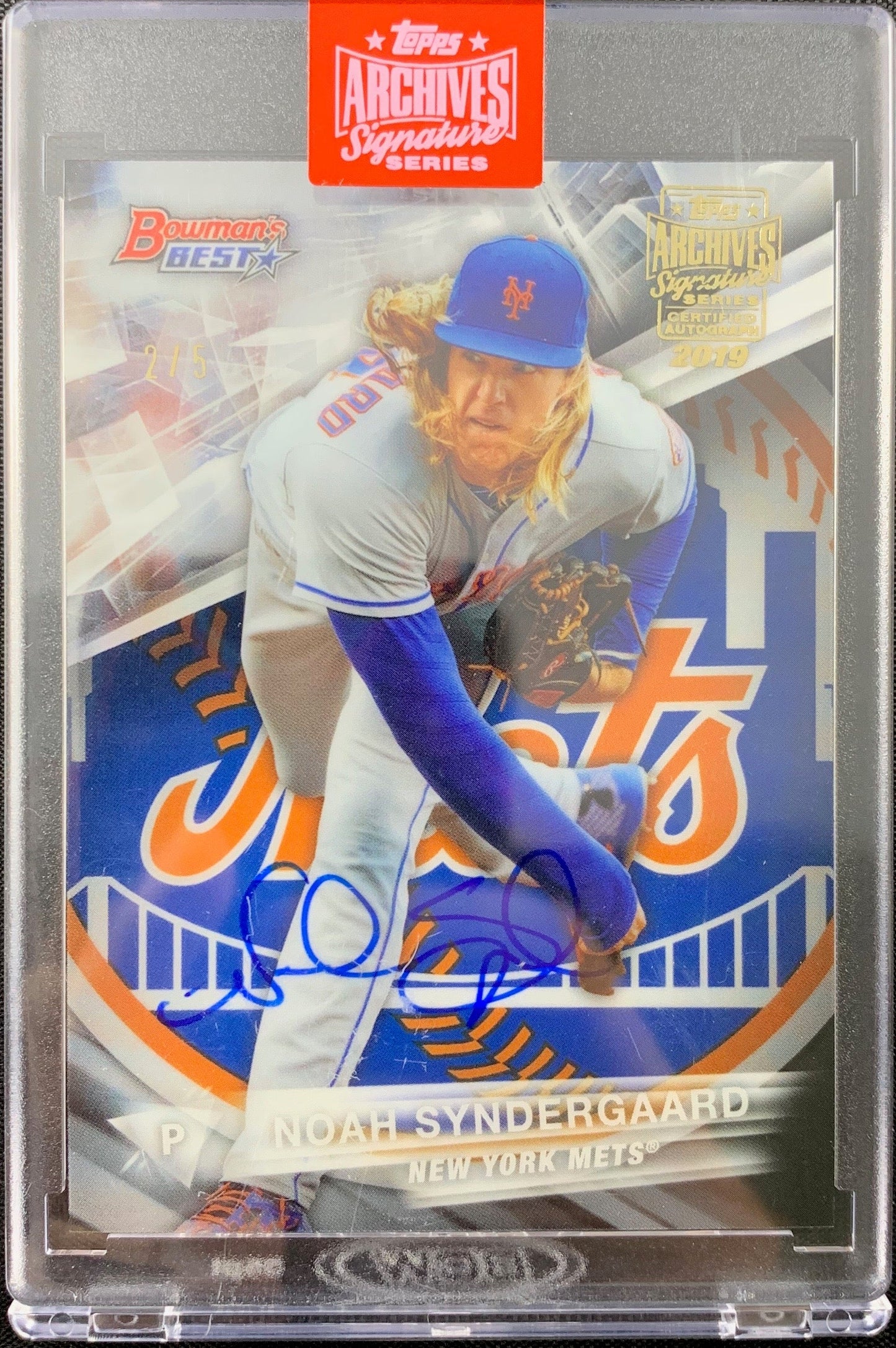 Noah Syndergaard auto signed on Card 2 of 5 New York Mets Topps Archives