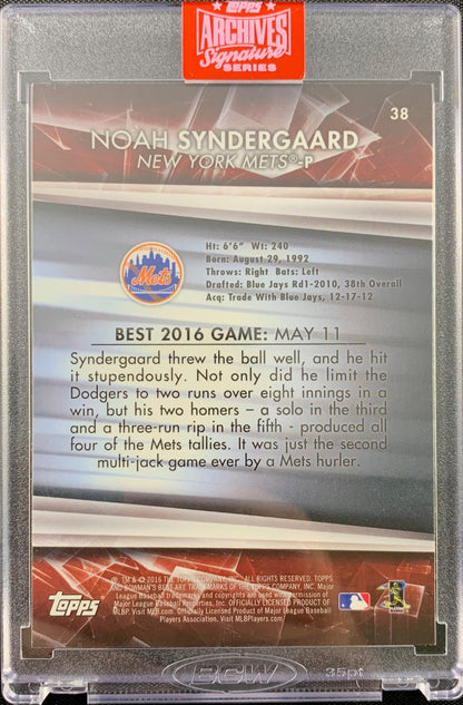 Noah Syndergaard auto signed on Card 2 of 5 New York Mets Topps Archives