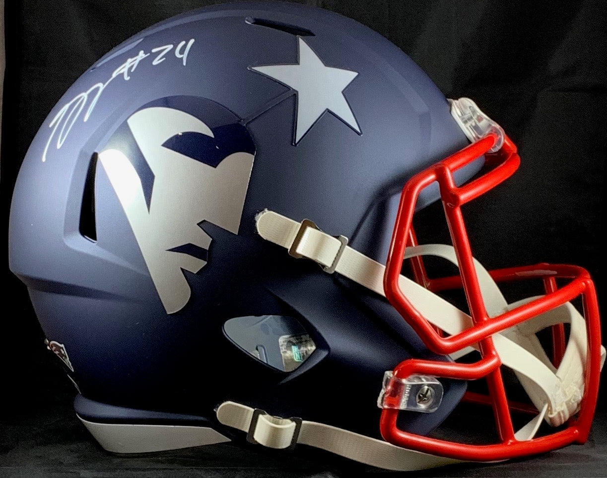 Stephon Gilmore autographed signed Full Size AMP Rep Helmet Patriots PSA COA