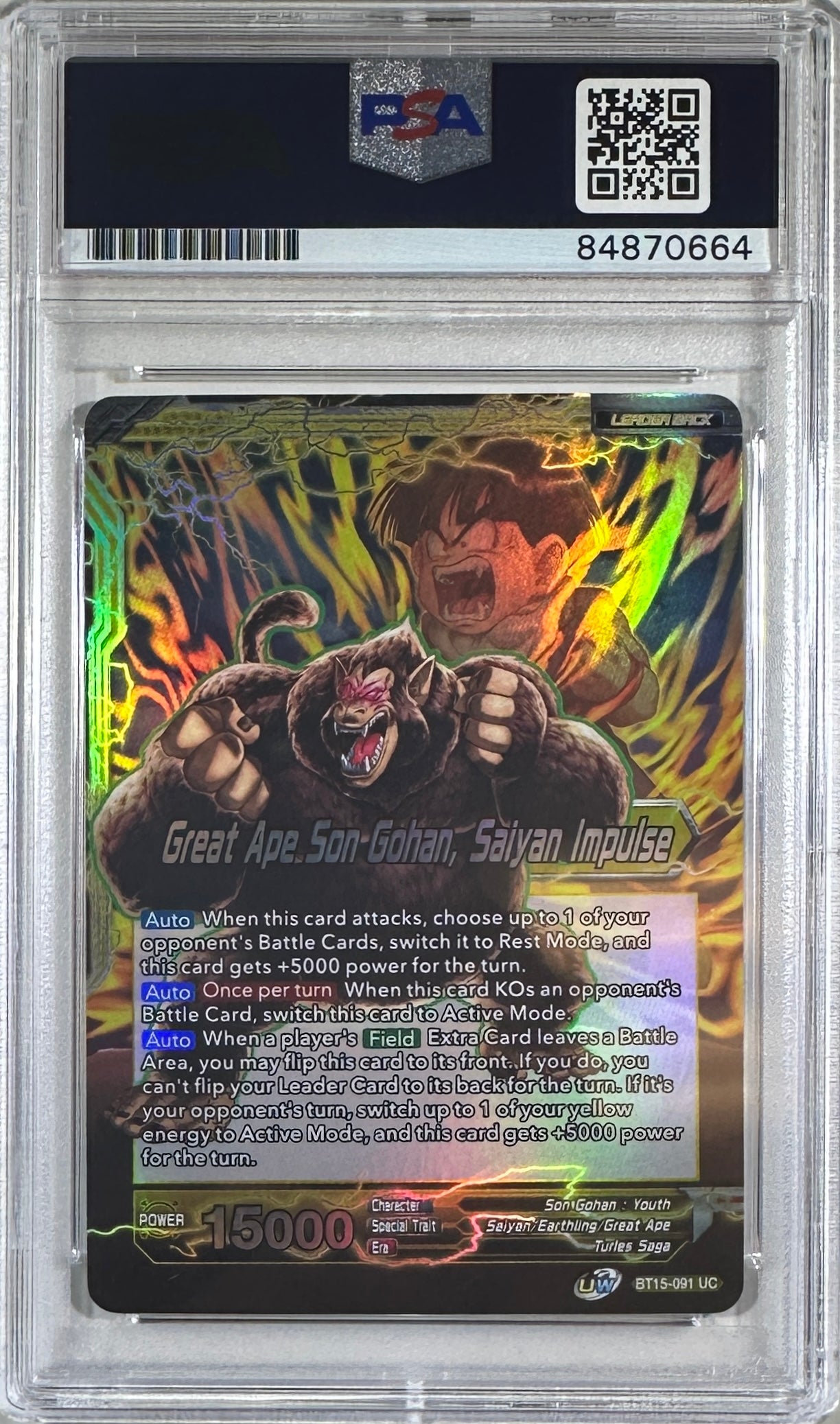 Kyle Hebert autographed signed inscribed Son Gohan Dragon Ball card PSA Encap