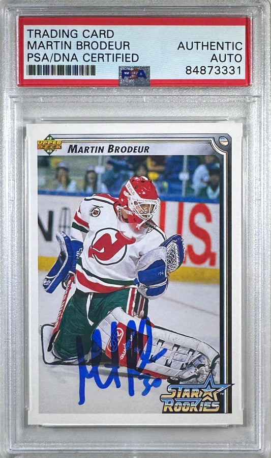 Martin Brodeur auto 1992 Upper Deck RC #408 New Jersey Devils PSA Encapsulated