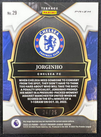 Jorginho 2022-23 Panini Select #29 /25 Zebra Terrace Case Hit Chelsea FC