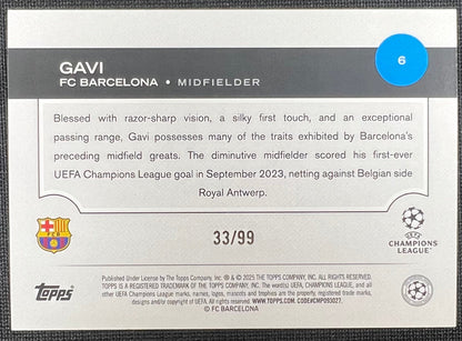 Gavi 2025 Topps UEFA Champions League Green Refractor /99
