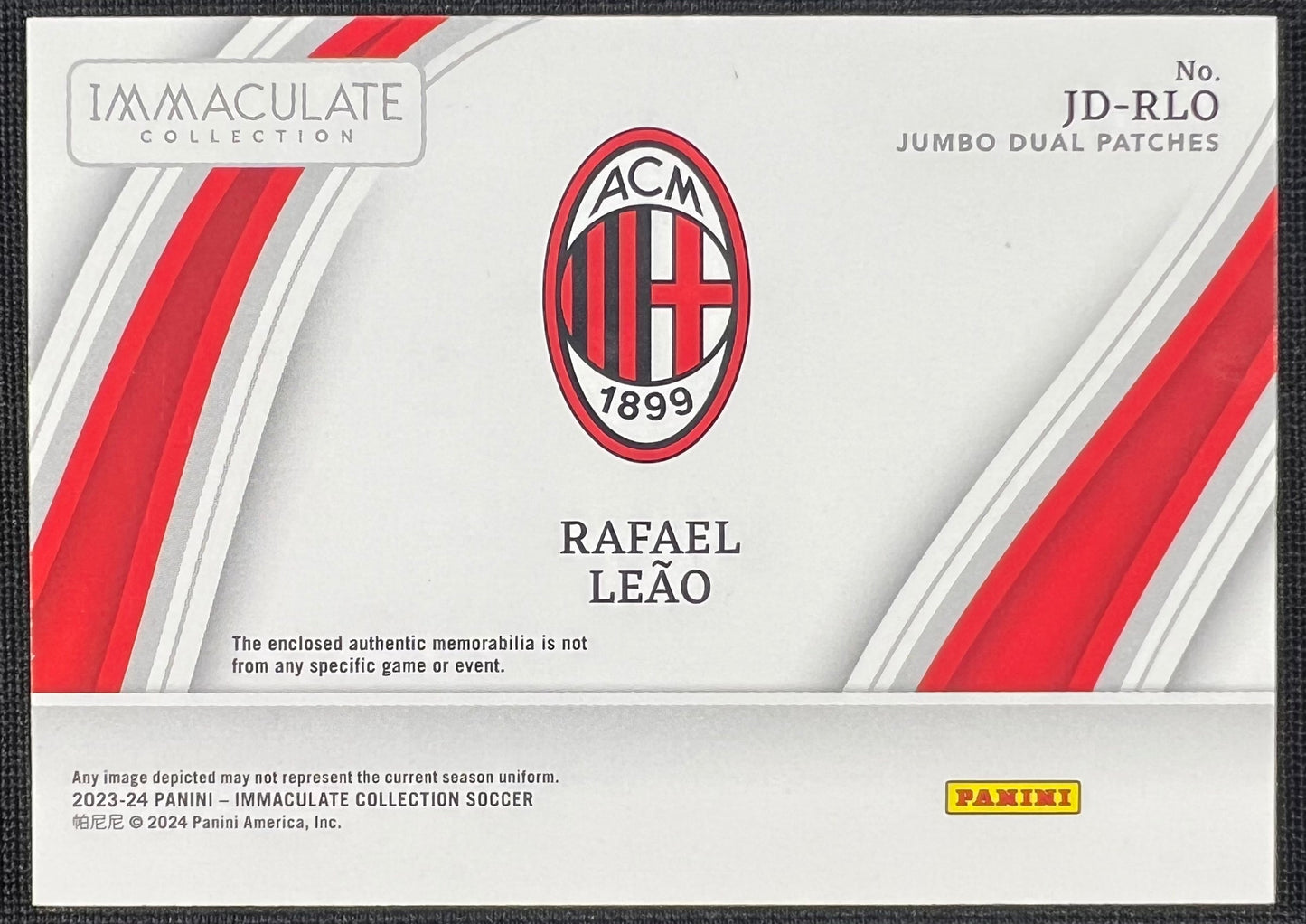 Rafael Leao 2022-23 Panini Immaculate Magnificent Jumbo Dual Patch /30 #JD-RLO