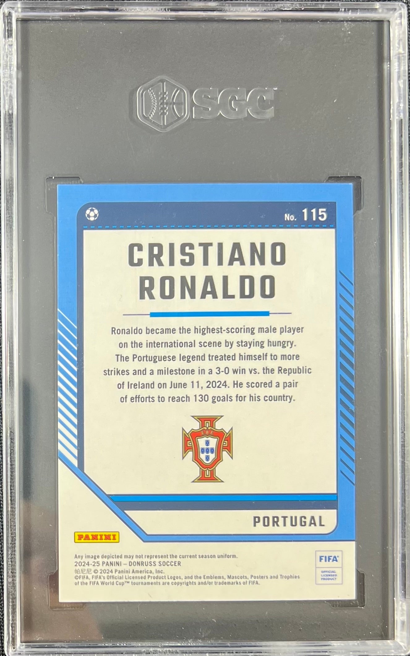 Cristiano Ronaldo 2024 Panini Donruss Silver #115 SGC 9.5