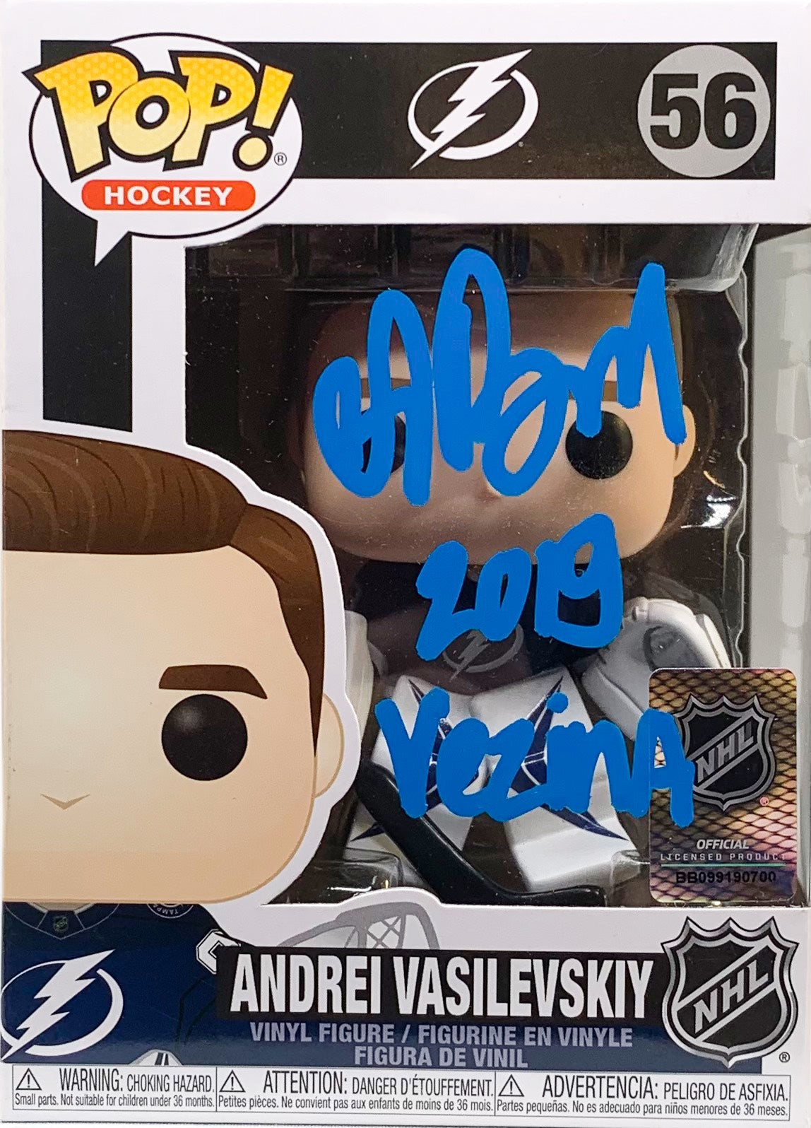 Andrei Vasilevskiy autographed signed inscribed funko pop Tampa Bay Lightning JSA