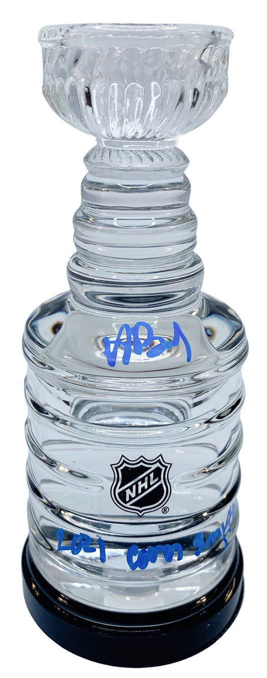 Andrei Vasilevskiy auto signed inscribed Stanley Cup Game Used Ice Lightning JSA
