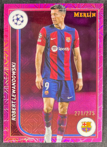 Robert Lewandowski 2023-24 Topps Merlin Pink Mojo #34 /275